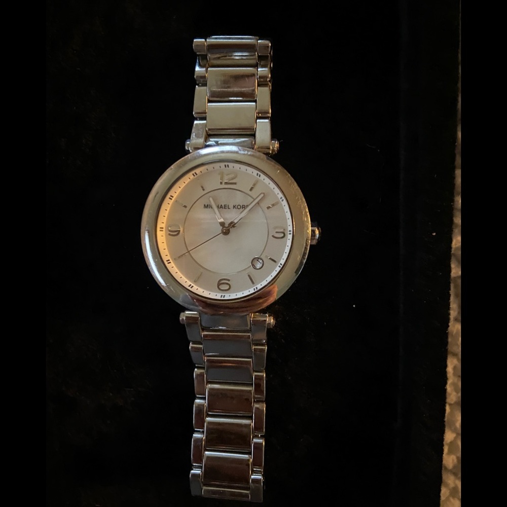 Michael Kors Boyfriend Watch, Silver and White